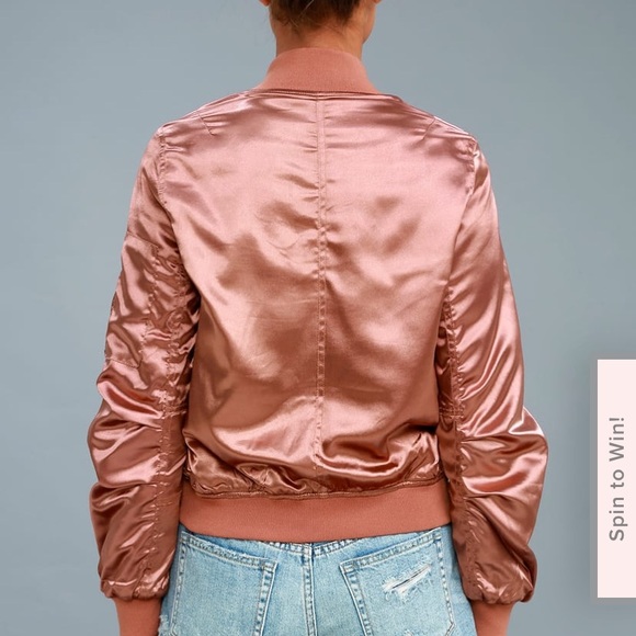 Pink Satin Bomber Jacket M 🎀 - Picture 2 of 7